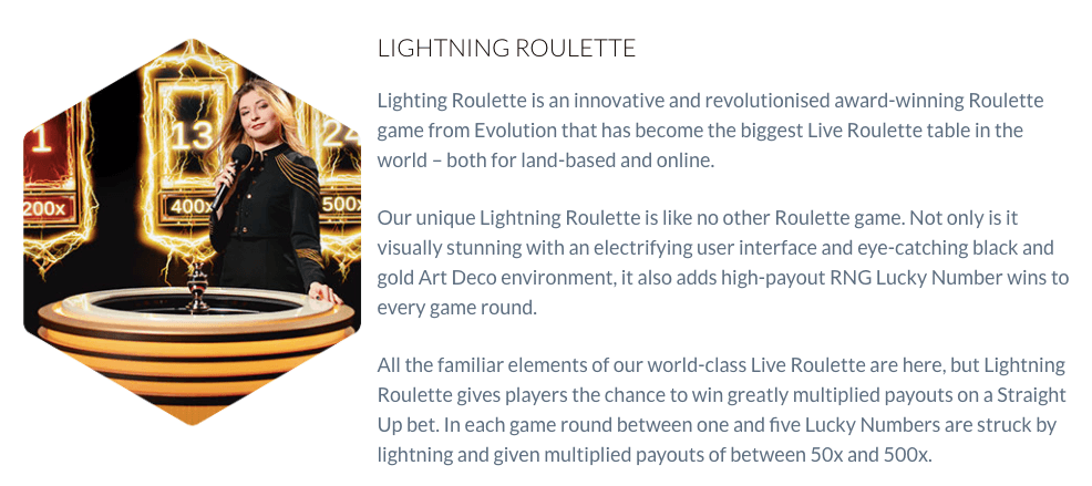 Lightning Roulette Evolution Gaming
