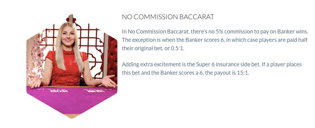 No Commission Baccarat Evolution Gaming