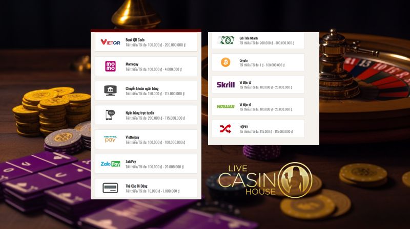 Nạp tiền live casino house